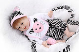 iCradle Lovely Cute Smiling 22 Inch 55cm Vinyl Soft Silicone Reborn Doll Realistic Looking Baby Girl Newborn Dolls Toddler Magnet Pacifier