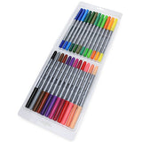 24 Dual Tip Color Fineliner Pens For Drawing Brush Tip and Colored Fine Tip pens