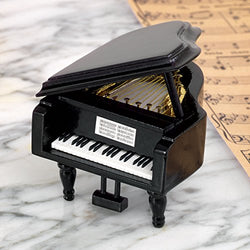 Bits and Pieces - Mini Musical Grand Piano Music Box Plays Over The Rainbow - Wooden Wind-Up Music Box Plays for Two Minutes