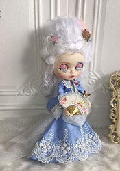 leoglint Blythe Doll Clothes, Dress Clothing for Blythe Doll 30 cm 1/6 Bjd Dolls Azone ICY Licca Doll (Blue)