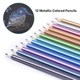 168 Colored Pencils - 168 Count Including 12 Metallic 8 Fluorescence Vibrant Colors No Duplicates Art Drawing Colored Pencils Set for Adult Coloring Books, Sketching, Painting