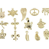 Charms, Buytra Wholesale Bulk 50 Pack Mixed Gold Pendant Charms for Jewelry Making Bracelet