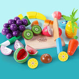 iPlay, iLearn Cutting & Cooking Toy, Wooden Food, Pretend Play Kitchen Set, Magnetic Wood Fruit, Early Educational Development, Learning Gift for 3, 4, 5, 6 Year Old Kids, Toddlers, Boys & Girls