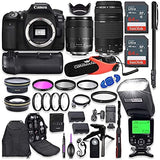 Canon EOS 90D DSLR Camera with EF-S 18-135mm f/3.5-5.6 is USM Lens + Canon 75-300mm III Lens, Battery Grip with Advanced Professional Photo & Travel Bundle