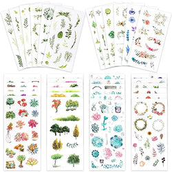 Knaid Watercolor Stickers Set (Assorted 600+ Pieces, 36 Sheets) - Decorative Sticker for Scrapbooking, Kid DIY Arts Crafts, Album, Bullet Journaling, Junk Journal, Planners, Calendars and Notebook