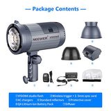 Neewer Vision 4 300W Li-ion Battery Powered (700 Full Power Flashes) Outdoor Studio Flash Strobe with 2.4G System(Trigger Included), German Engineered for Location Shooting, 2 Packs Li-ion Battery