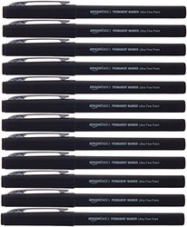 AmazonBasics Ultra-Fine Point Permanent Marker - Black, 12-Count