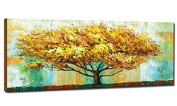 Large Abstract Tree Canvas Wall Art For Living Room -Hand Painted 3D Landscape Painting for Bedroom Kitchen Office Wall Decor 16"x40"