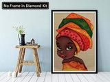 Palodio 5D Diamond Painting Kits African American, Paint with Diamonds Art African Black Girl Woman Paint by Numbers Full Round Drill Cross Stitch Crystal Rhinestone Home Wall Decoration 12x16 inch