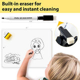Double Sided Dry Erase Boards - Lined/Plain, Ohuhu 25-Pack 9 x 12 Inch Whiteboards Set, Including 25 x Lap Board, 25 x Black Markers, 25 x White Boards Eraser for Students, Classroom, School