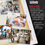 U.S. Art Supply 12" x 24" Gallery Depth 1-1/2" Profile Stretched Canvas 3-Pack - Acrylic Gesso Triple Primed 12-Ounce 100% Cotton Acid-Free Back Stapled Pouring Art