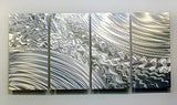 Statements2000 Metal Wall Art Decorative Metal Panels Silver Wall Decor Outdoor Wall Decor Modern Metal Wall Decor Bedroom, Living Room Decor - Cross Current by Jon Allen