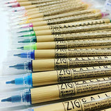 Kuretake Zig Calligraphy 2 Dual Tip Markers 24 Colors Set, 2mm, 3.5mm, Square Tips, AP-Certified, No Mess, Photo-Safe, Acid Free, Lightfast, Odourless, Xylene Freeing, for Beginners, Made in Japan