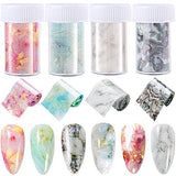 4 Rolls Marble Nail Foil Transfer Sticker Holographic Marble Nail Art Decal Stickers Marble Nail Foil Wraps for Women Girls DIY Nail Decoration