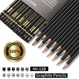 RVOGJP Professional Drawing Sketching Pencil Set - 14 Pack Art Drawing Sketch Pencils, Graphite Pencils(12B - 4H), Ideal for Drawing Art, Sketching, Shading, for Beginners & Pro Artists