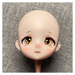 NINA NUGROHO 1/6 BJD Doll Head Makeup Anime Doll with Blue Grey Color Eyes Cartoon Cute Doll Mold Accessories for 30cm Doll Body Toys Styling Dress Up Dollhouse DIY Mini Cute Accessories