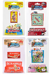 Worlds Smallest Board Games Set of 4 - Scrabble, Monopoly, Operation, Candy Land (Bundle)