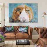 AIDEMEI Arts Canvas Wall Art Decor Lovely Oil Painting of Guinea Pig Abstract Painting Large Art Pictures Modern Artwork for Living Room Bedroom Office Decor Unframe 18×12inch(45×30cm)