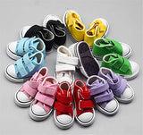 Fully 3 Pairs Canvas 7.8cm/3" Long Doll Shoes with Velcro Strap Fits Mini 1/3 23 Inch BJD Dolls