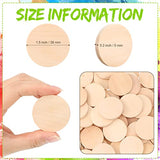 100 Pcs Natural Wood Slices Unfinished Round Wood Coins 0.2 Inch Thick Wooden Tokens Wood Circle Wooden Discs Wood Cutout Circles Chips Blank Tokens for DIY Arts Crafts Projects Ornaments (1.5 Inch)