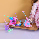 N/C 9pcs/Set Mini Pretend Play Mop Broom Toys Cute Kids Cleaning Furniture Tools Kit House Clean Toys Perfect for Dolls House