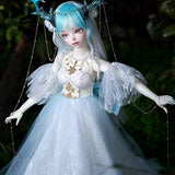ZDD Delicate Angel Elves BJD Doll 1/3 55cm Ball Jointed SD Dolls, with Clothes Wigs Makeup, Handmade Resin Toys Birthday Surprise Gift(Momo)