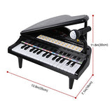 ANTAPRCIS 31 Keys Piano Keyboard Toy with Microphone, Audio Link with Mobile MP3 Ipad, Black