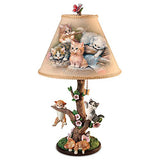 Country Kitties Lamp with Art by Jurgen Scholz! Sculpted Kitties Exploring the Outdoors with