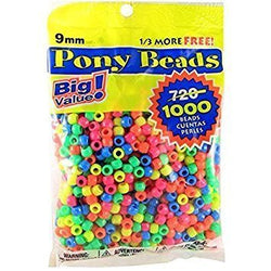 3 x Darice Value Pack Pony Bead, 9mm, Neon Multicolor, 1000-Pack