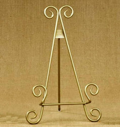11"h Gold Finish Metal Display Easel/Platter Stand ~ Great for Display Photo Frames and Collectible
