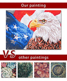 Diamond Painting Eagle and American Flag Kits for Adults Diamond Drill by Number Animal Round Diamond Arts Full Dots Crystal Rhinestone Arts Craft for Home Decor (15.8x11.8 in)(JZ001-01)