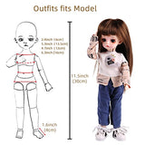 UCanaan 1/6 BJD Dolls Clothes Set for 11.5In-12In Fashion Jointed Dolls 30cm Poseable Dolls-Shark Pants
