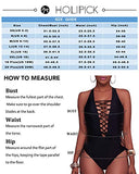 Holipick Women Yellow Sexy One Piece Swimsuits Lace up Plunge Monokini Criss Cross Bathing Suits Strappy Cross Back Swimwear L