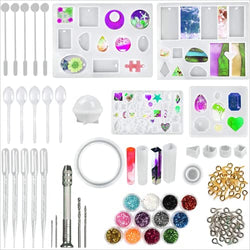 TNBUENO 141 Pcs Resin Molds Kit for DIY Jewelry Making - Silicone Molds for Epoxy Resin Casting and Crafting - Create Stunning Accessories with Resin Jewelry Casting Molds