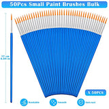 50Pcs Round Paint Brushes Bulk, Anezus Small Paint Brushes Classroom Brushes Set for Kids Model Canvas Painting Face Acrylic Watercolor Oil and Crafts