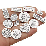 40pcs Inspiration Word Charms Pendants Engraved Motivational Charms Pendants for DIY Necklaces Bracelets Jewelry Making SM331