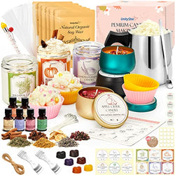 Candle Making Kit, UnityStar 120 PCS DIY Candle Making Kit for Adults Candle Making Supplies Kit Full Soy Candle Making Supplies with Large Candle Make Pouring Pot, Colored Tins, Wicks, Candle Maker