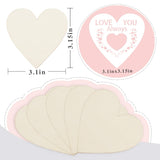 Biubee 40pcs Valentine Wooden Heart Shapes- Wood 3'' Heart Shapes Blank Wood Hearts Slice Wooden Heart Shaped Discs Embellishment with 12pcs Heart Stencils Template for Valentine Wedding Decor DIY Use