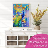 Modern Merch Peacock Diamond Art Kits for Adults, Peacock Diamond Painting, DIY Peacock Decor Flowers Paint by Diamonds for Adults, Beautiful Landscape & Birds 11x17 DIY Arts and Crafts for Adults…