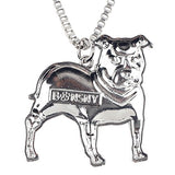 BONSNY Love Heart Enamel Zinc Alloy Metal Pit Bull Buster Dog Necklace Dog Animal Jewelry pendant