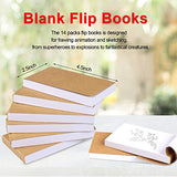 14 Pack Blank Flipbooks, 840 Sheets (1680 Pages) Flip Book Paper for Animation, Sketching and Cartoon Creation, 120GSM No Bleed Drawing Paper and Sewn Binding (4.5" x 2.5")