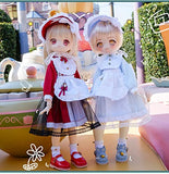 New 1/6BJD Doll Clothes Lolita Lace Dress Headwear Socks Set 30cm Doll Clothes BJD SD YOSD Doll Accessories (Blue)