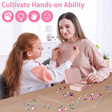 HAUTOCO 162PCS Charm Bracelet Making Kit Beads for Jewelry Making Kit DIY Crafts Gifts Set for Arts and Crafts for Girls Teens with a Portable Bracelet Organizer Box