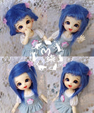 4-5inch(12cm): 1/12 BJD Kurhn Fur Wig Dollfie, AE PukiFee lati, Multicolor Medium-Length Hair