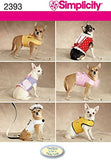 Simplicity Small to Medium Dog Clothes and Jackets Sewing Pattern, Sizes XXS to M