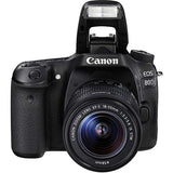 Canon EOS 80D DSLR Camera with 18-55mm Lens (1263C005) + 64GB Memory Card + Case + Corel Photo Software + LPE6 Battery + External Charger + Card Reader + HDMI Cable + Cleaning Set + More (Renewed)