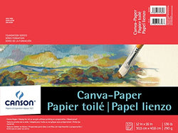 Canson Foundation Series Canva-Paper Pad Primed for Oil or Acrylic Paints, Top Bound, 136 Pound, 12
