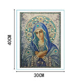 Virgin Mary, Diamond Painting Kits for Adults, DIY Full Drill 5D Diamond Paint by Number Kits, Cross Stitch Crystal Rhinestone Embroidery Arts Craft Home Decor Gift