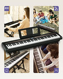 Starfavor Digital Piano 88 Keys Weighted Keyboard Piano, SP-150W Electric Piano Keyboard for Beginners with Triple Pedal, Wood Grain Pattern