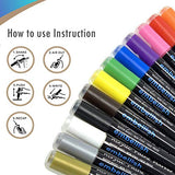 Acrylic Paint Marker Pens, Set of 12 Colors Markers Water Based Paint Pen for Rock Painting, Canvas, DIY Craft, School Project, Glass, Ceramic, Wood, Metal (Medium Tip)
